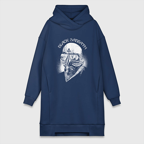 Женская толстовка-платье Black sabbath - white / Тёмно-синий – фото 1