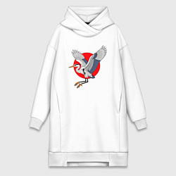 Женская толстовка-платье Цапля на закате