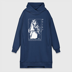 Женское худи-платье Фрирен - old poster, цвет: тёмно-синий