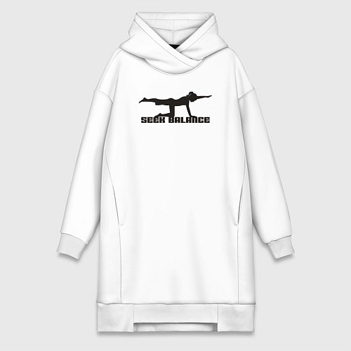 Женская толстовка-платье Искать баланс / Белый – фото 1
