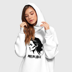 Женское худи-платье Анджелина Джоли в профиль, цвет: белый — фото 2