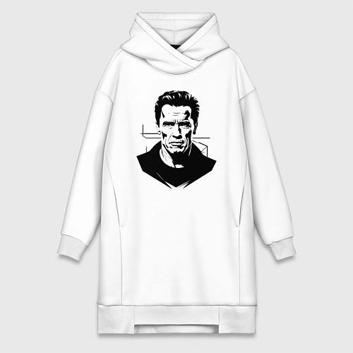 Женская толстовка-платье Арнольд Шварценеггер в стиле стрит-арт / Белый – фото 1