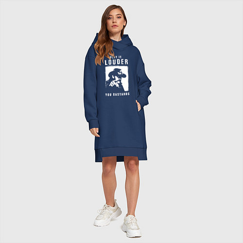 Женская толстовка-платье Лемми - сделайте громче ублюдки / Тёмно-синий – фото 4