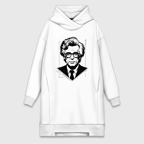 Женская толстовка-платье Энди Уорхол в городском стиле / Белый – фото 1