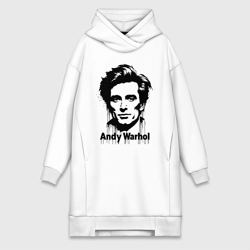 Женская толстовка-платье Молодой Энди Уорхол / Белый – фото 1