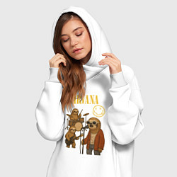Женское худи-платье Nirvana ленивцы, цвет: белый — фото 2