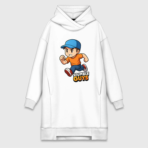 Женская толстовка-платье Stumble guys game / Белый – фото 1