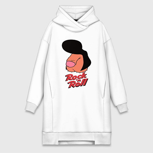 Женская толстовка-платье Логотип rock n roll мем / Белый – фото 1
