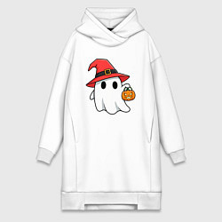 Женская толстовка-платье Призрак в красной шляпе