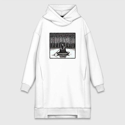 Женская толстовка-платье Призрак в лодке / Белый – фото 1