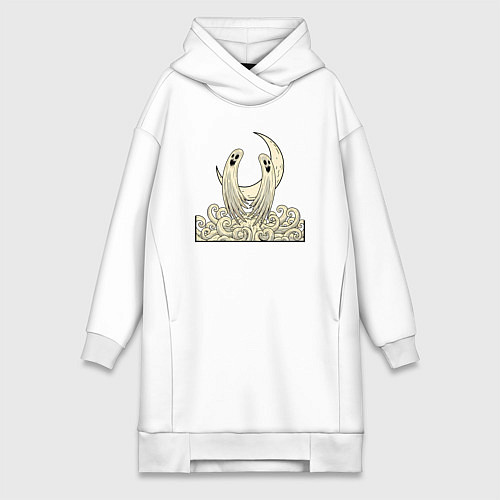 Женская толстовка-платье Два духа под луной / Белый – фото 1