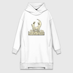 Женское худи-платье Два духа под луной, цвет: белый