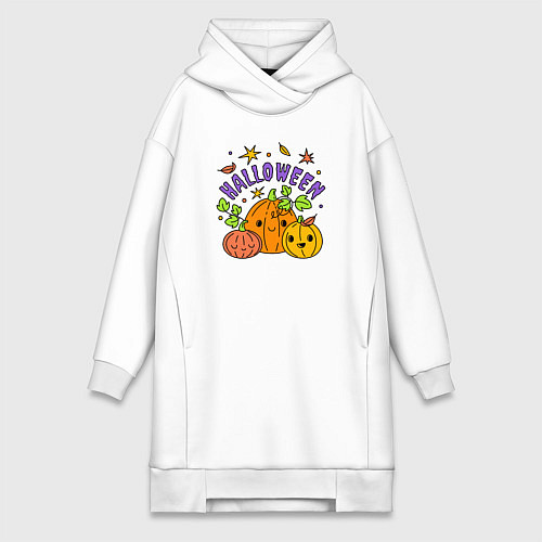 Женская толстовка-платье Весёлый хэллоуин / Белый – фото 1