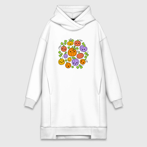 Женская толстовка-платье Тыковки на хэллоуин / Белый – фото 1