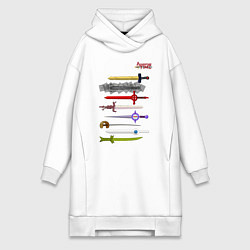 Женское худи-платье Adventure time swords, цвет: белый