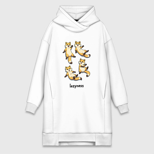 Женская толстовка-платье Ленивые еноты / Белый – фото 1