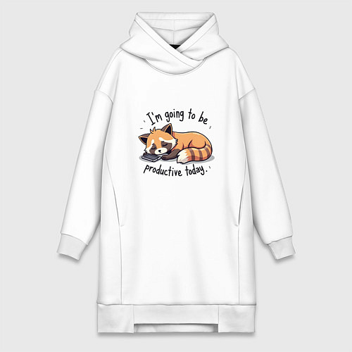 Женская толстовка-платье Очень ленивый нот / Белый – фото 1