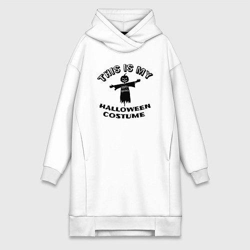 Женская толстовка-платье Это мой хэлоуин костюм с пугалом / Белый – фото 1