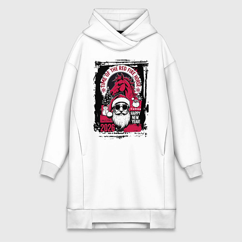 Женская толстовка-платье Красный огненный конь 2026 / Белый – фото 1