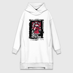 Женское худи-платье Красный огненный конь, цвет: белый