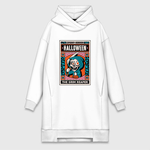 Женская толстовка-платье Halloween grim reaper / Белый – фото 1