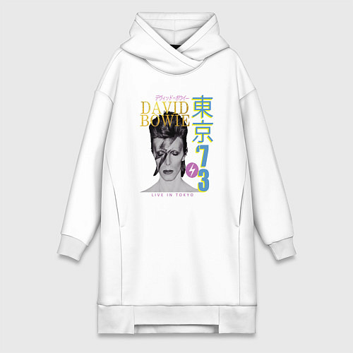 Женская толстовка-платье David Bowie - Live in Tokyo 73 / Белый – фото 1
