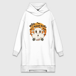 Женская толстовка-платье Корова привидение: moo-boo - буу-муу
