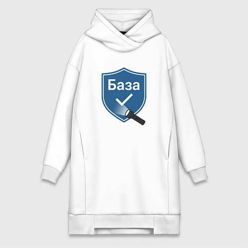 Женская толстовка-платье База подсвеченное слово / Белый – фото 1