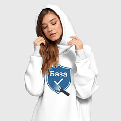 Женское худи-платье База подсвеченное слово, цвет: белый — фото 2