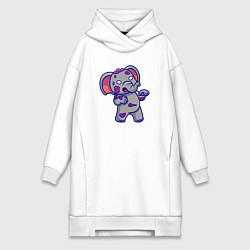 Женская толстовка-платье Слоник зомби