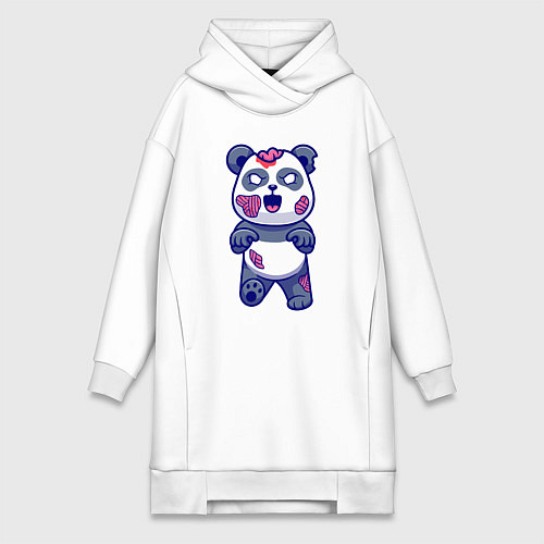 Женская толстовка-платье Зомби панда / Белый – фото 1