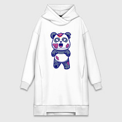 Женское худи-платье Зомби панда, цвет: белый