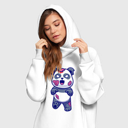 Женское худи-платье Зомби панда, цвет: белый — фото 2