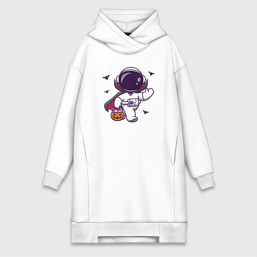 Женская толстовка-платье Космонавт с конфетками / Белый – фото 1