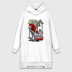 Женское худи-платье Bender - bite my xmaas, цвет: белый