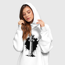 Женское худи-платье Коронованная колонна, цвет: белый — фото 2