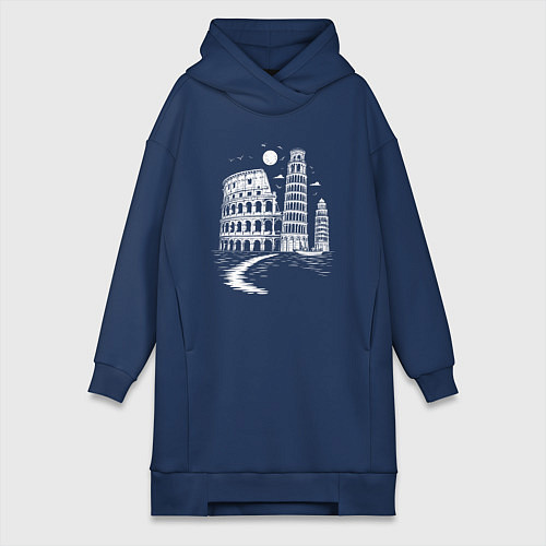 Женская толстовка-платье Величие Италии / Тёмно-синий – фото 1