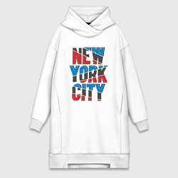 Женское худи-платье New York city, цвет: белый