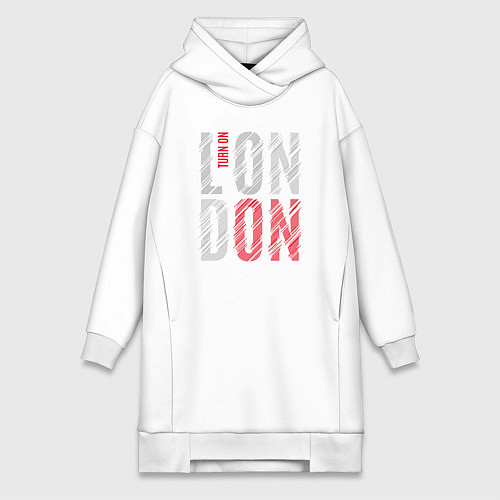 Женская толстовка-платье Поверни на Лондон / Белый – фото 1