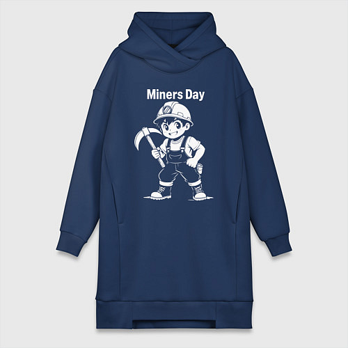 Женская толстовка-платье День шахтера аниме / Тёмно-синий – фото 1