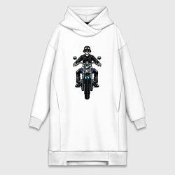 Женское худи-платье Skeletor racer, цвет: белый