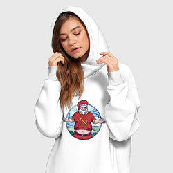 Женское худи-платье Советский Санта, цвет: белый — фото 2