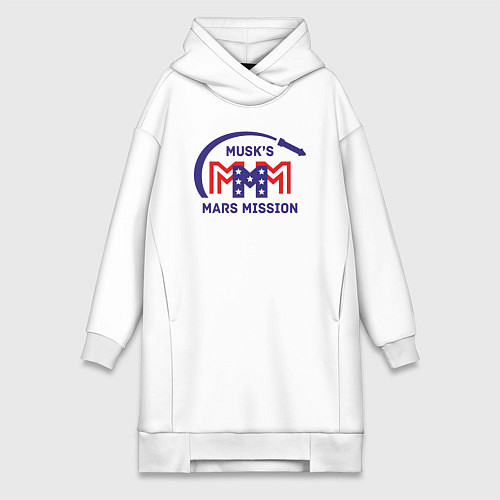 Женская толстовка-платье Миссия на Марс Маска / Белый – фото 1