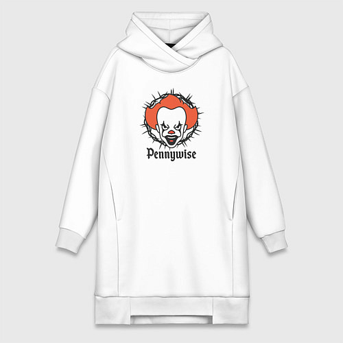 Женская толстовка-платье Злобный клоун / Белый – фото 1