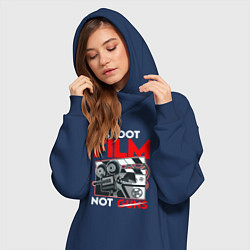 Женское худи-платье Снимай фильмы, цвет: тёмно-синий — фото 2