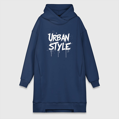 Женская толстовка-платье Urban style граффити / Тёмно-синий – фото 1