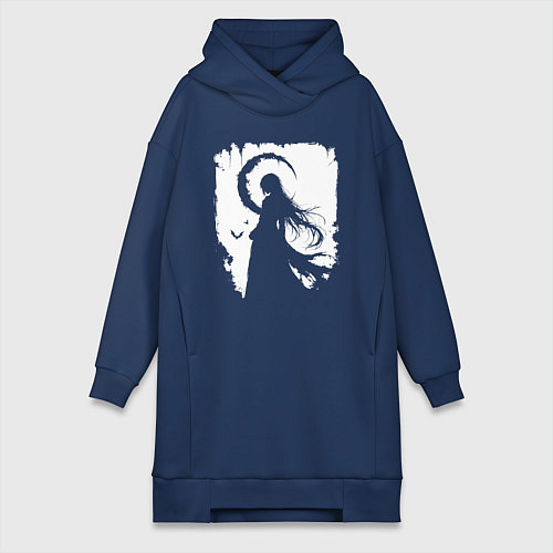 Женская толстовка-платье Девушка гот аниме / Тёмно-синий – фото 1