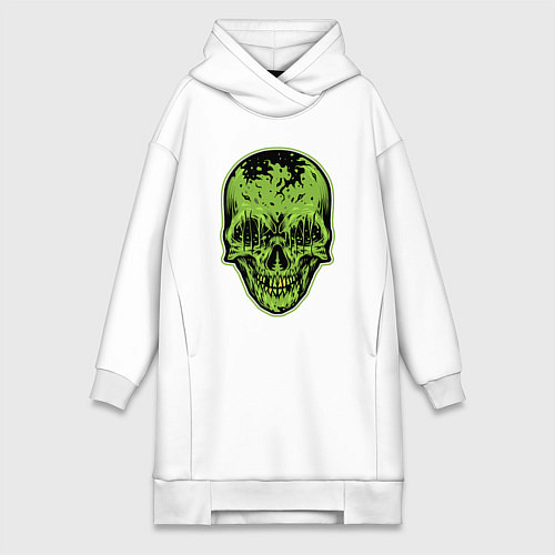 Женская толстовка-платье Green skeletor / Белый – фото 1