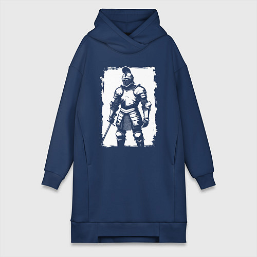 Женская толстовка-платье Рыцарь с мечом / Тёмно-синий – фото 1