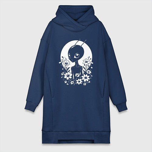 Женская толстовка-платье Лунный странник / Тёмно-синий – фото 1